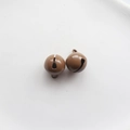 Set of two brown 14mm round metal bells with glossy finish for crafts and pet collars - Brown