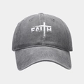 Berretto da baseball grigio scuro lavato con logo FAITH croce e stile vintage - Grigio