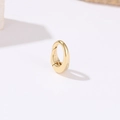 Macro detail of oval gold spring clasp for DIY jewelry making and necklace connection - Smooth Oval (H-8279) / 14K Gold