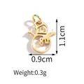 Pendentif cœur plaqué or 18 carats poli de 1,1 cm de haut pour bijoux minimalistes - Bonhomme de neige