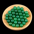 Deep green agate half-drilled round beads for DIY earring jewelry making, set of 30 - 12mm Green Agate Semi Drilled Bead