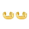 Clip per orecchio irregolari placcate in oro con texture ondulata in stile punk - Oro
