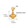 Pendentif trèfle en acier inoxydable plaqué or 18K avec fermoir mousqueton pour bijoux DIY - Acier inoxydable / Lot de 4 Pendentifs Trèfle Dorés (D248)