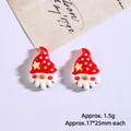 Red gnome resin charm for DIY crafts with white beard and star details, 17x25mm size - Red Hat Santa