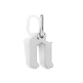 Polished silver gothic letter n pendant in old english style for custom jewelry - Letter N / Steel