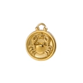 Detailed relief of golden zodiac crab and star charm made from titanium steel - Cancer