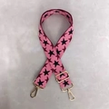Pink wide adjustable bag strap with star patterns and gold hardware accessories - Pink and Wine Red Stars