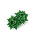Bohemian forest style bridal hair comb featuring two deep green artificial fabric roses - FS11-8 Green