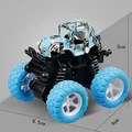Mini inertial 4WD off-road toy car in blue camouflage with shock absorbers and 9cm size - Blue Graffiti (Bagged)
