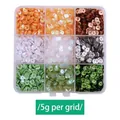 Scatola a 9 scomparti con paillettes rotonde colorate per accessori moda fai-da-te - 5mm (5g Per Scomparto) / Scatola 17