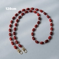 Detail of 120cm red acrylic beaded bag strap with gold metal spring buckles - Red-120CM