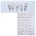 Self-adhesive bohemian gold nail art stickers with moon and sun patterns Model JO-2440 - 2440 / Rose Gold