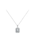 Collar de plata de ley 925 con colgante de circonita de corte radiante en fondo blanco - Plata de ley 925