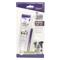 Beef flavored pet toothpaste set with 15-degree angled soft brush and finger brush - 93359: Beef Flavor Soft Bristle Toothbrush Set