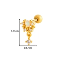Gold plated heart opal cartilage earring with dangling zircon and dimension markings - Crown Heart Pendant Style (921-9# Gold)