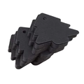 Set di 50 etichette natalizie in carta kraft nera a forma di albero con foro per appendere - Nero