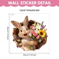 3D Easter bunny wall sticker detail showing cute rabbit with flowers and size 30x30cm - Rabbit with Easter Egg 30x30cm (UV26Y80050BT_T) / 30*30cm