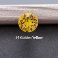 Sparkling round cut zircon stone in vibrant golden yellow #4 for DIY earring making - 6.2MM / Citrine Yellow (4#)