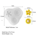 3-cavity sunflower silicone mold with dimensions 6x5.3cm for DIY candle and soap making - Mini Sun Flower F700-2