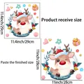 Size guide for Christmas reindeer toilet sticker showing product and finished dimensions - Christmas Reindeer