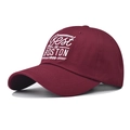 Classic wine red cotton baseball cap with Boston 1998 white embroidery on front - Burgundy