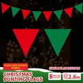 Felt Christmas bunting banner with 8 red and green triangular flags, 2.6m long - Thick Felt (Triangle Flags)