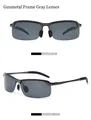 Vorder- und 45-Grad-Ansicht der gunmetal-grauen photochromen polarisierten Sonnenbrille - Gunmetal Rahmen Graue Gläser