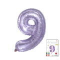 Purple number 9 foil balloon 32 inch with metallic finish and original card packaging - 40-inch Jelly Purple 9 With Paper Card