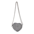 Brillante bolso de noche plateado en forma de corazón con diamantes de imitación - Plateado
