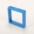 Blue square 3D floating display frame with transparent PE film for jewelry storage - Blue