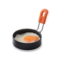 Stampo per uova rotondo antiaderente in acciaio inox con manico in silicone arancione - Sacco Singolo (Impugnatura in Silicone)
