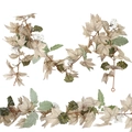 Artificial Thanksgiving maple leaf garland with white pumpkins and cream foliage - 1.72m 100g Berry Plastic Maple Leaf Garland