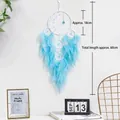 Light blue bohemian dream catcher with soft feathers for wall hanging decoration - Sky Mirror Quality Selection / Default Quality Choice