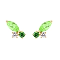 Luxe S925 vlinder oorbellen met olijfgroene zirkoon vleugels en gouden afwerking - Groen