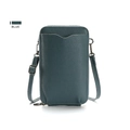Bolso bandolera azul para mujer con textura de lichi y herrajes metálicos plateados - Azul