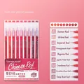 Nine-piece red gradient art pen set for journaling and drawing with smooth ink - China Red 9-Color Set