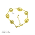 Dettaglio del bracciale placcato oro 18k con perline da 12mm e catena di estensione regolabile - Perline Tonde Lucide (DB240904-C) / Oro Stile C