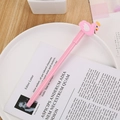 Creative pink cartoon flamingo gel pen featuring a translucent body for students - Swan Pink