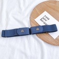 Adjustable blue elastic buckle-free belt for jeans on a minimalist white background - Denim Style(8#)