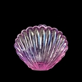 Rosa Schmuckdose in Muschelform mit irisierendem Finish und Glitzer auf schwarzem Grund - Rosa