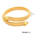 Gold spiral snake bracelet with pear-cut yellow stones and 10mm wide titanium steel band - Yellow Zirconia