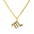 Collier Scorpion en acier inoxydable plaqué or 18k avec zircons micro-pavés - Style Scorpion (SN226-8-45CM)