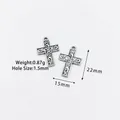 Vintage zilveren kruis hanger met bloemen gravure voor DIY sieraden maken craft - Antiek Zilver szj017z22