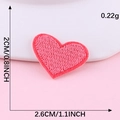 Pink heart embroidered patch 2.6x2cm decorative applique for clothes and accessories - Hot Melt Adhesive / Rose Pink