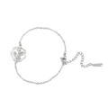 Bracciale minimalista in acciaio inossidabile argento con ciondolo fiore nascita - Agrifoglio / Argento