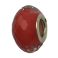 Single faceted red crystal bead with silver core for DIY bracelet and necklace - Faceted Style (11514)