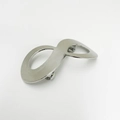 Detailed close-up of a silver figure-eight metal hair clip with textured metallic finish - Infinity 8-Shape Silver