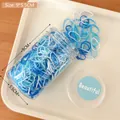 Mix di elastici blu e bianchi in un barattolo trasparente, misura 9x5,5 cm - 9x5,5cm in Scatola / Serie Blu (500 Pezzi)