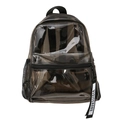Modischer rauchgrauer transparenter PVC-Rucksack mit wasserfestem Design und Netztaschen - Schwarz