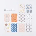 Set of 50 blue citrus vanilla aesthetic scrapbook paper sheets in 10 patterns - Blue Citrus Vanilla
